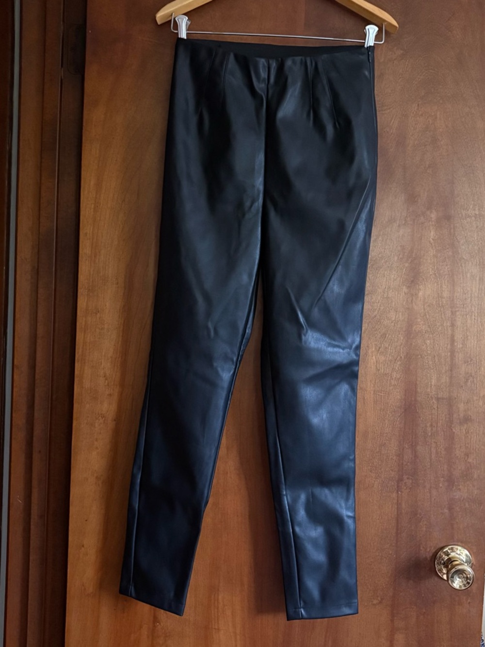 Black Faux Leather Trousers